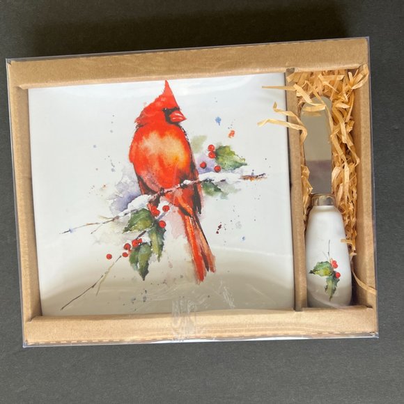 DEAN & CROUSER Holiday Plate & Spreader Gift Set NIB - Picture 1 of 4
